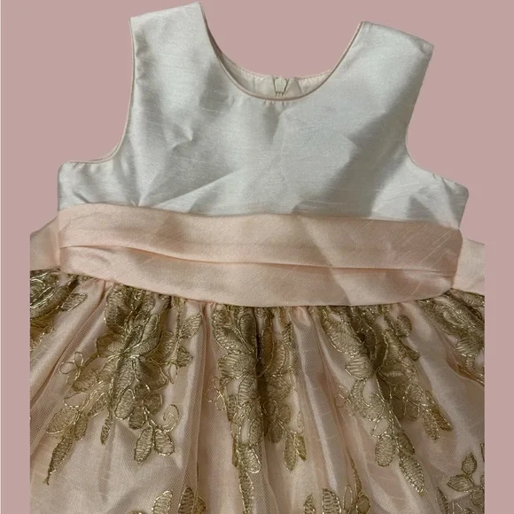 Jane Copeland Girl’s Dress Pink and Gold and Cream 3T - Picture 4 of 8